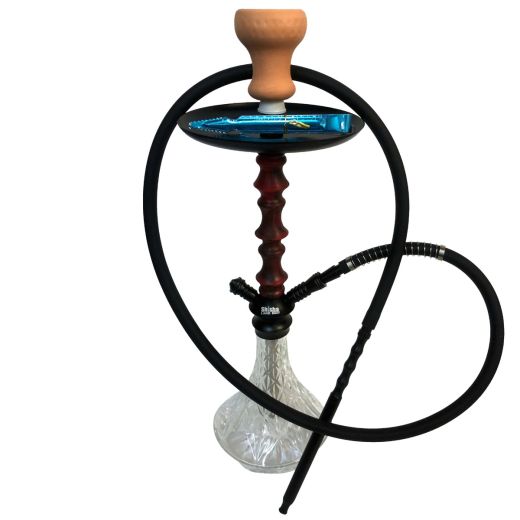 Red and Brown Medium Wood Hookah