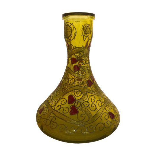 Red and Gold Heart Design on Yellow Base