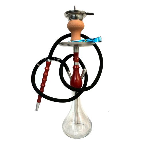 Red Medium Wooden Hookah